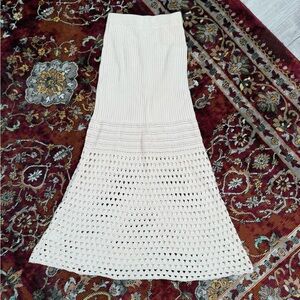 Free People Cream Knit Skirt